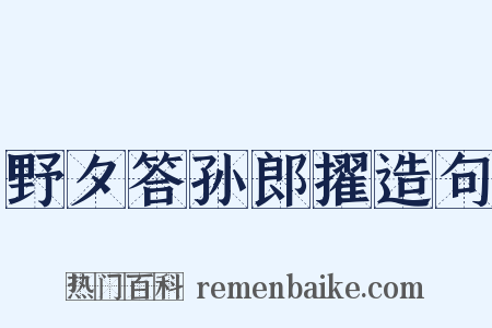 野夕答孙郎擢造句是什么意思的图片